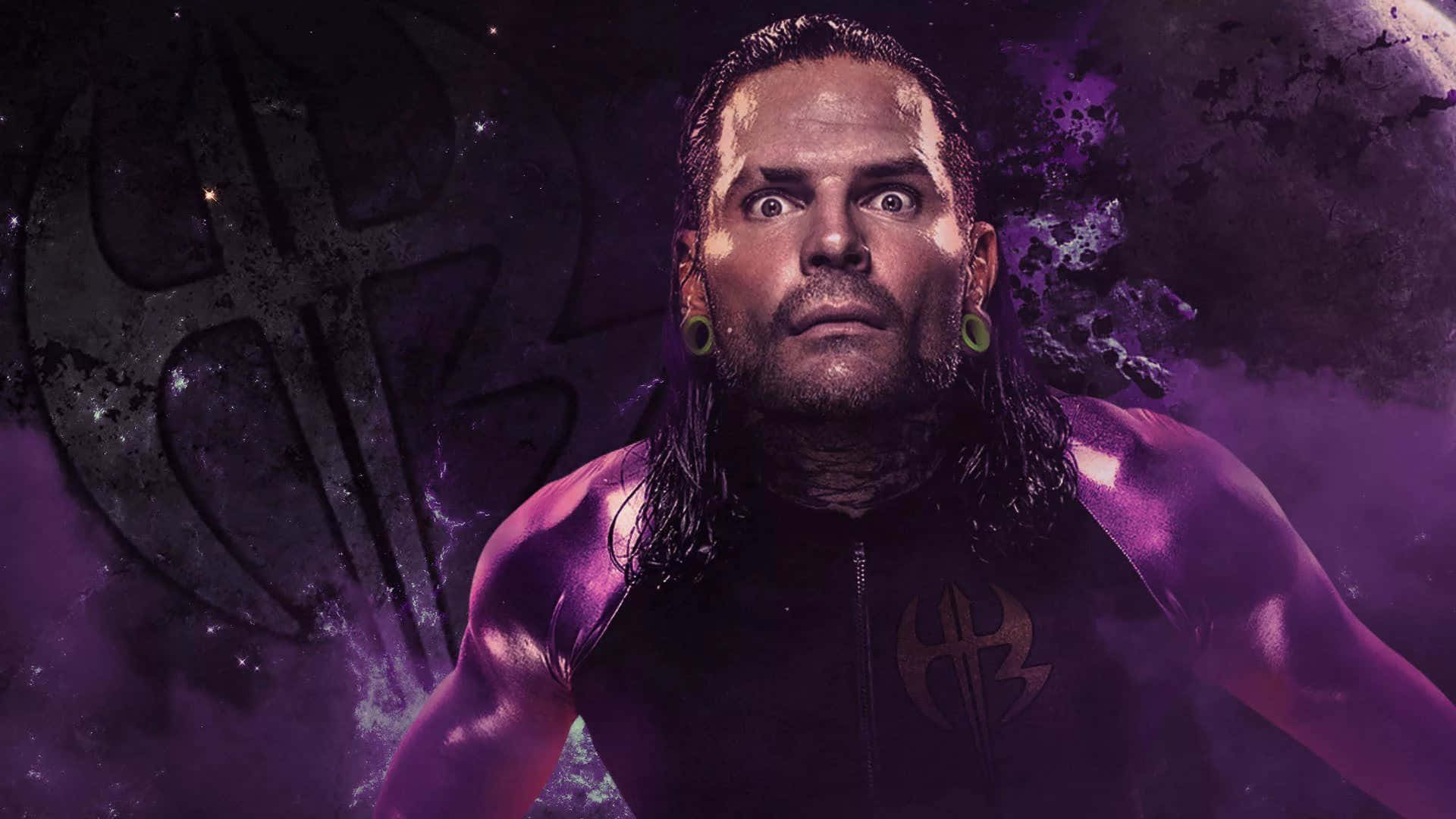 Jeff Hardy, black and purple, cosmic purple background, Full HD Desktop Wallpaper