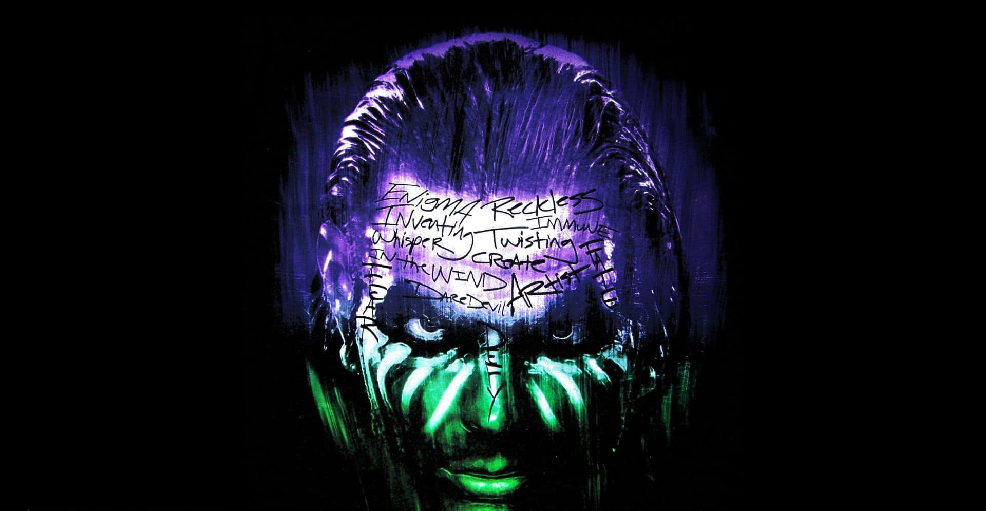 Jeff Hardy, glowing green, purple neon streaks, Full HD Desktop Wallpaper
