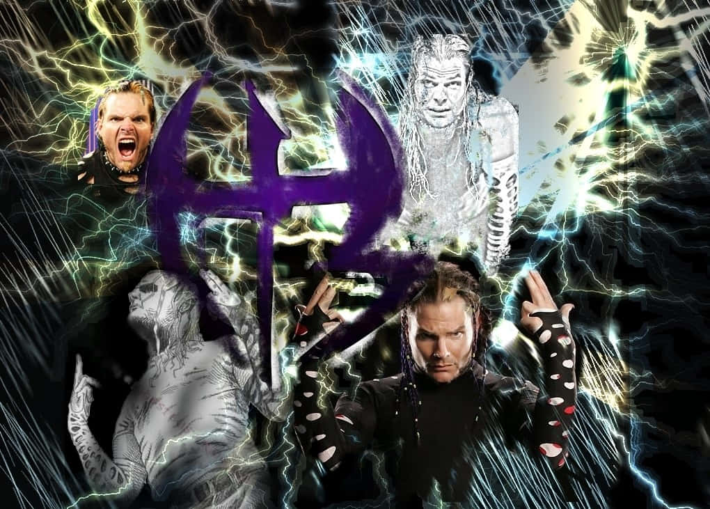 Jeff Hardy, lightning, purple logo, SD Desktop Wallpaper