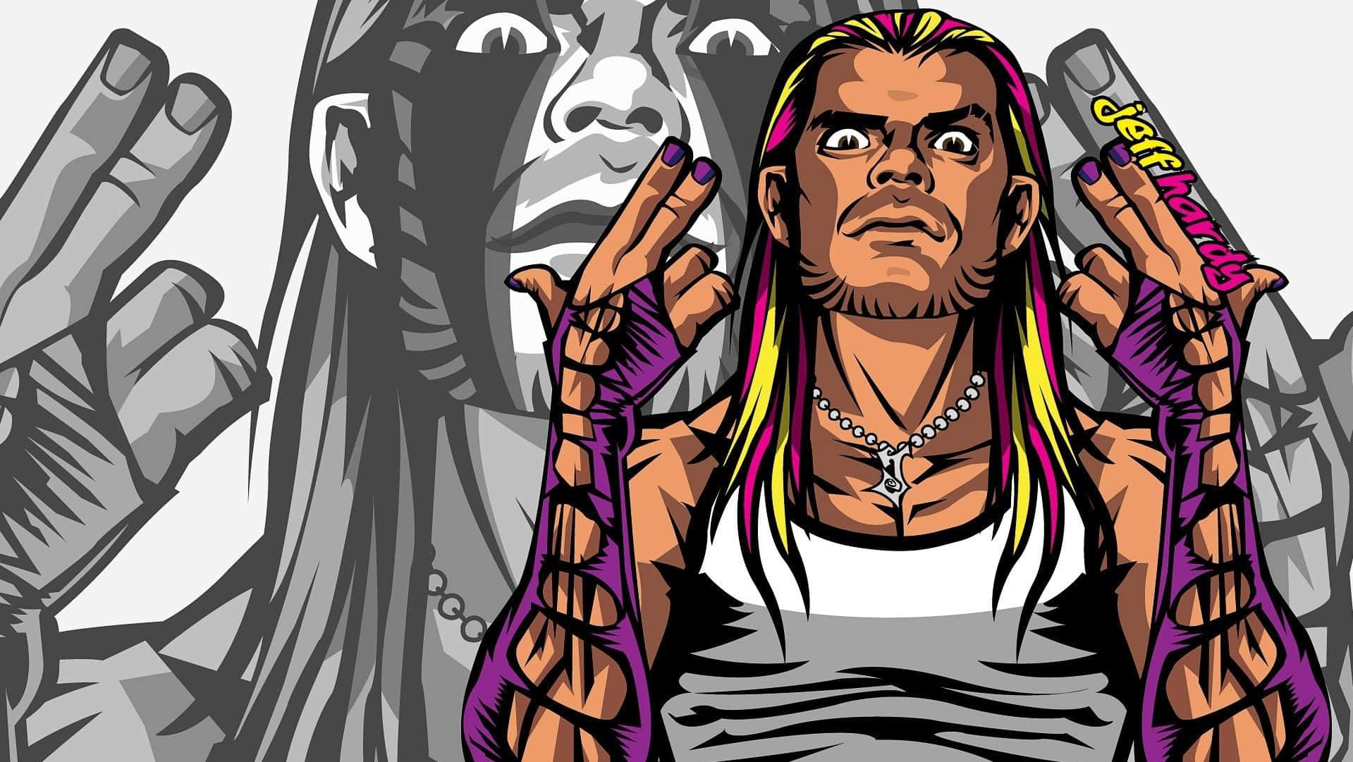 Jeff Hardy, cartoon drawing, comic book illustration, HD Desktop Wallpaper