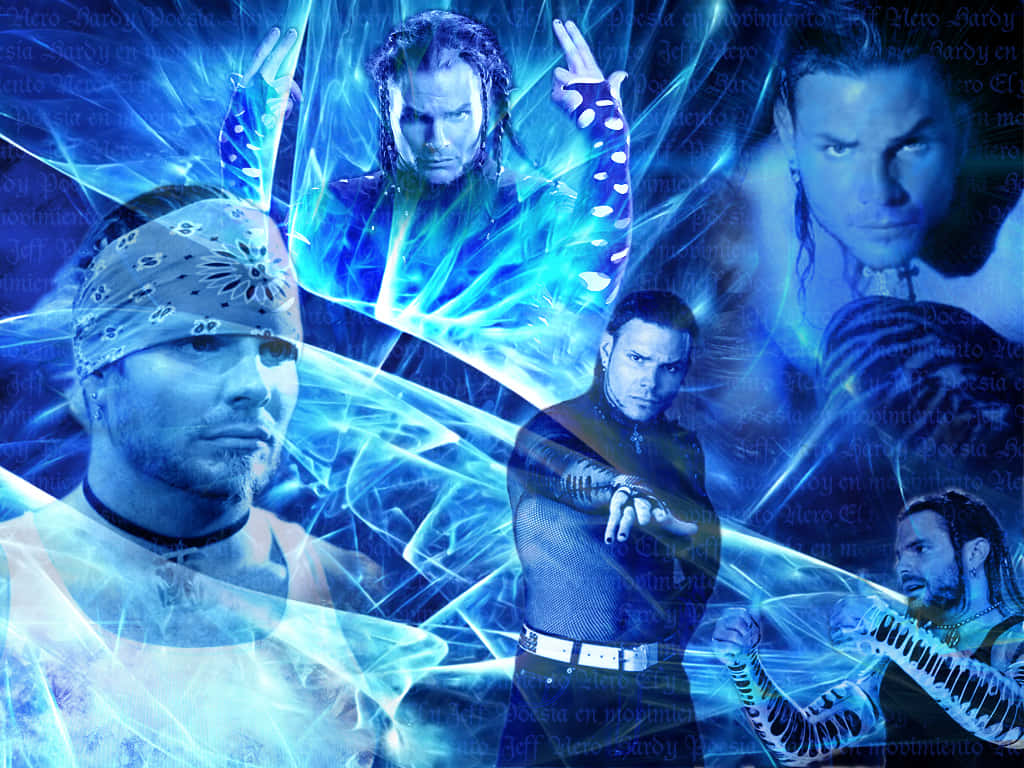 Jeff Hardy, abstract blue collage, electric blue energy effects, SD Desktop Wallpaper