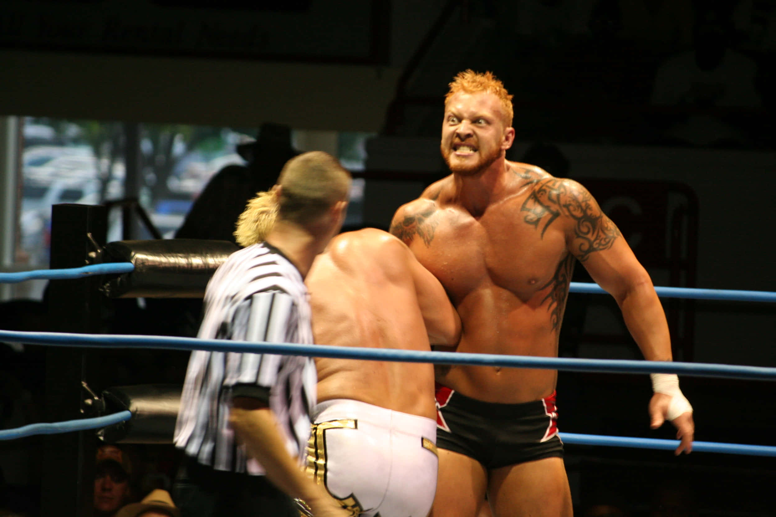 Jeff Jarrett, ring, referee, Full HD Desktop Wallpaper