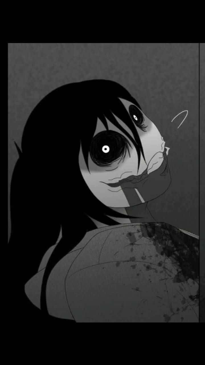 Jeff The Killer, monochrome, anime girl, HD Phone Wallpaper