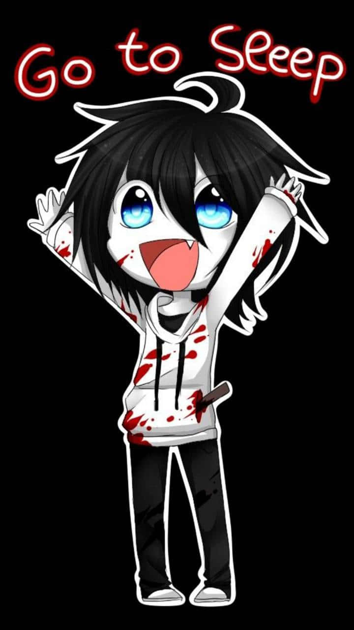Jeff The Killer, chibi anime character, blue eyes, HD Phone Wallpaper
