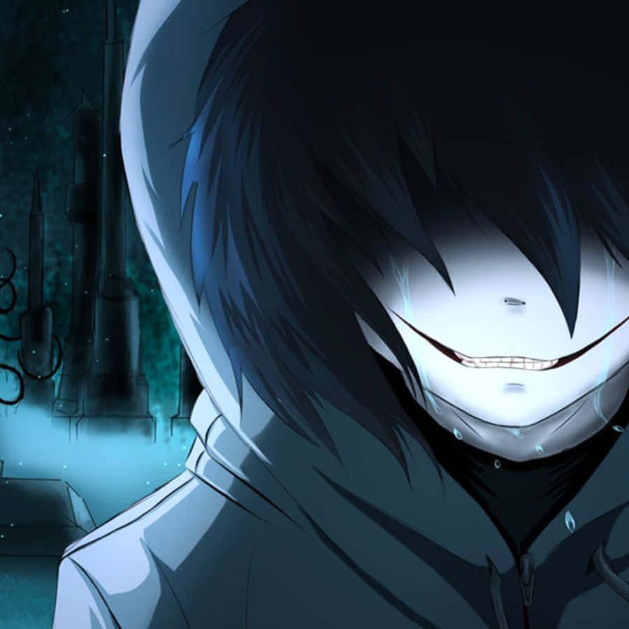 Jeff The Killer, anime character, dark hair, SD Desktop Wallpaper