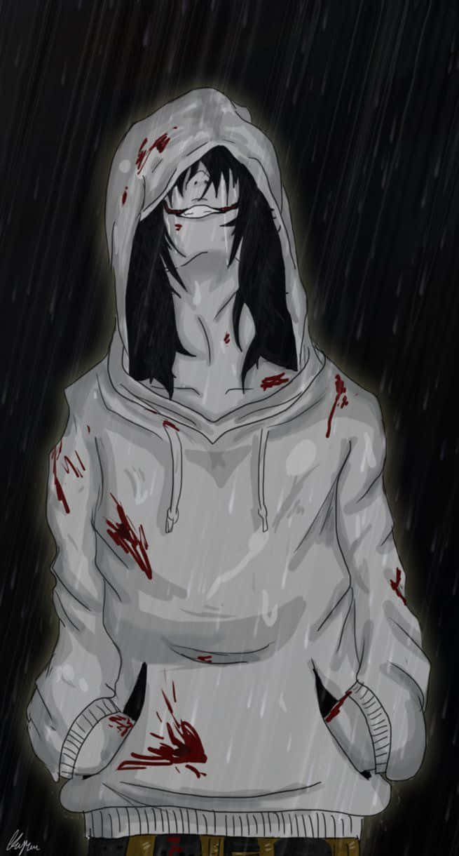 Jeff The Killer, hoodie, blood, SD Phone Wallpaper