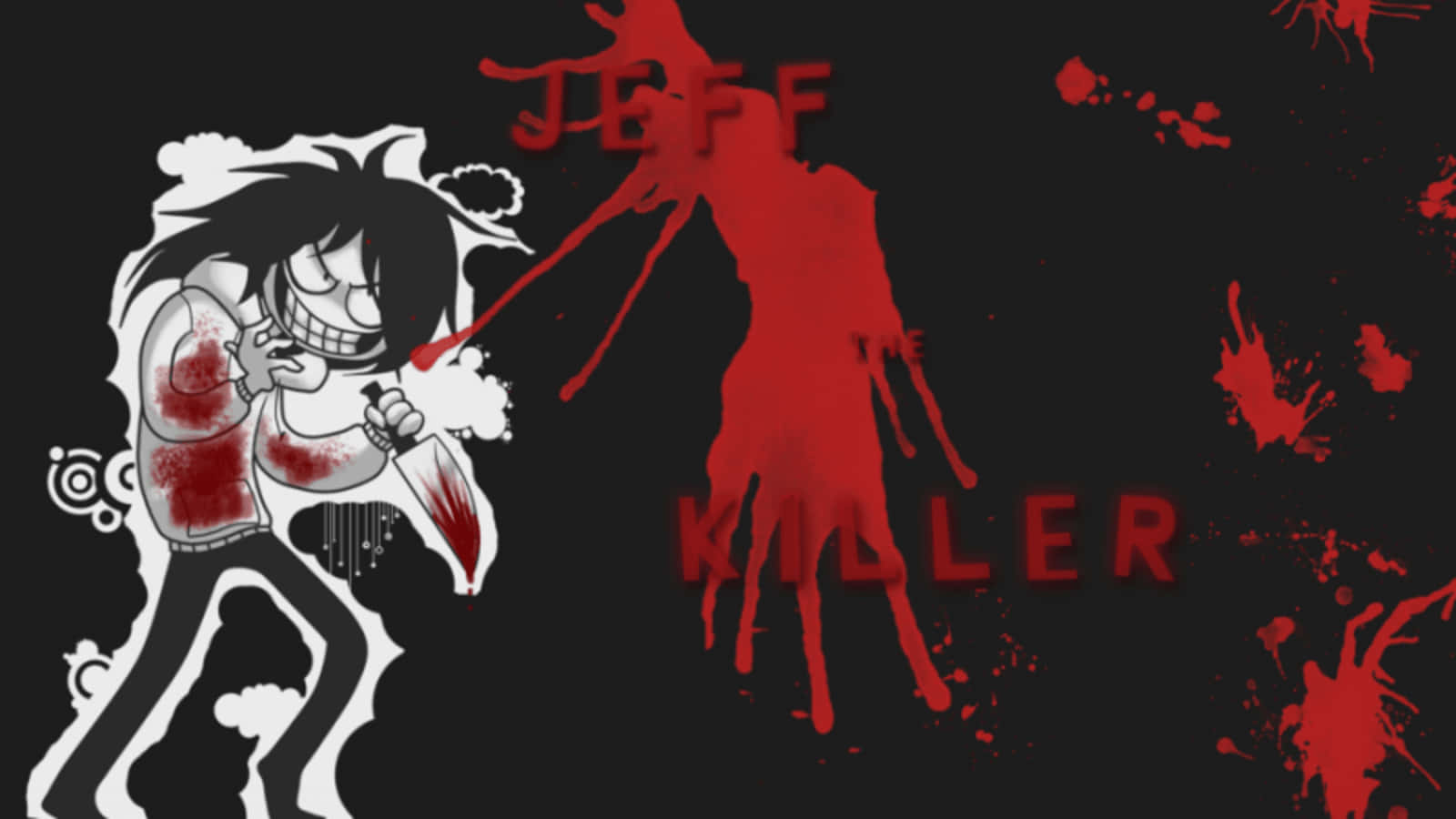 Jeff The Killer, knife, blood splatters, HD Desktop Wallpaper