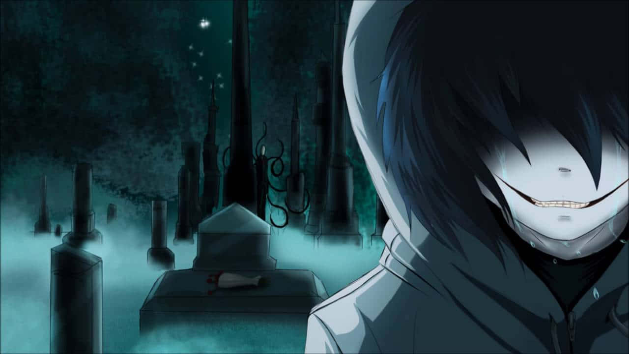 Jeff The Killer, anime character, wide grin, HD Desktop Wallpaper