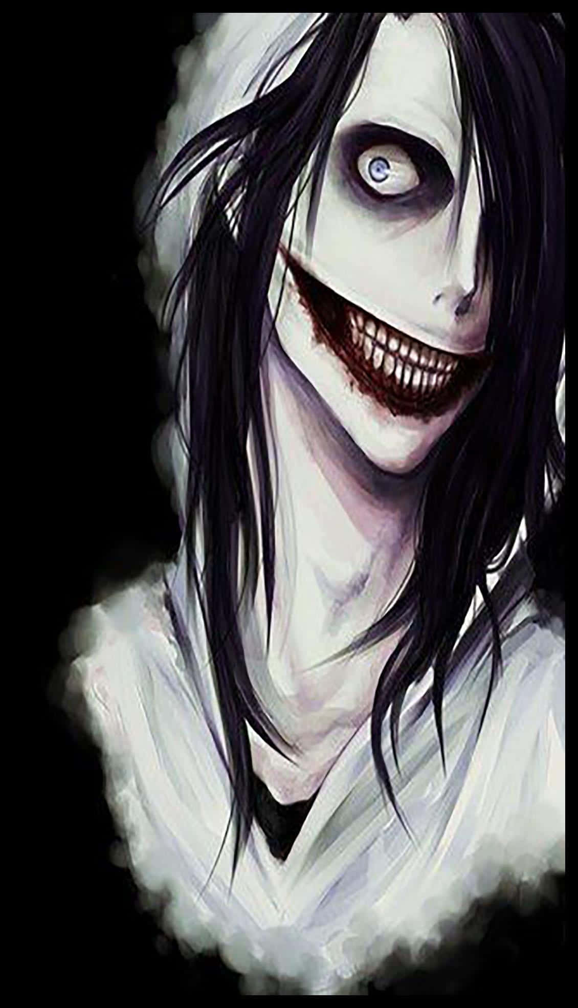 Jeff The Killer, anime-style, pale figure, Full HD Phone Wallpaper