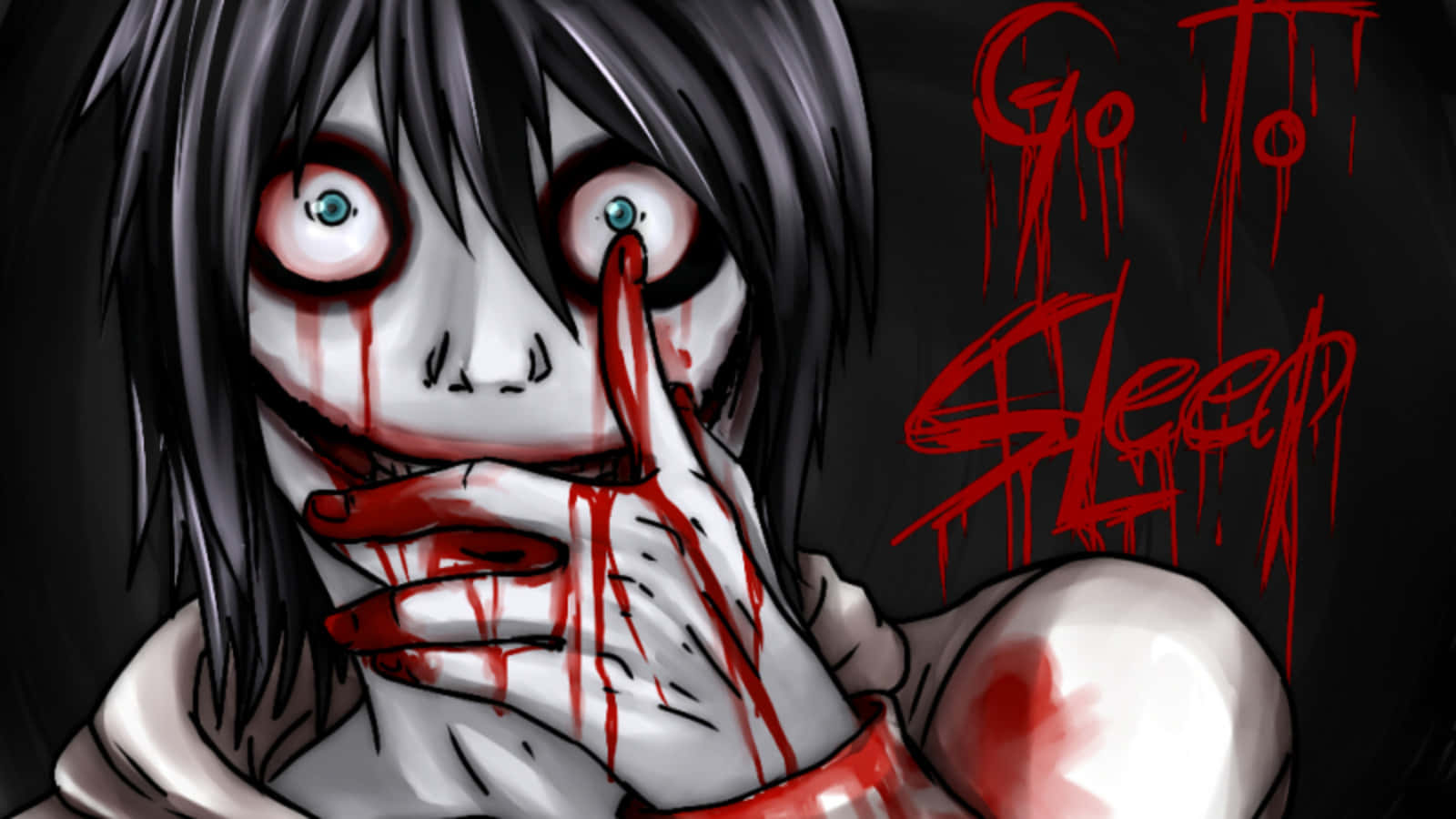 Jeff The Killer, anime character, wide eyes, HD Desktop Wallpaper