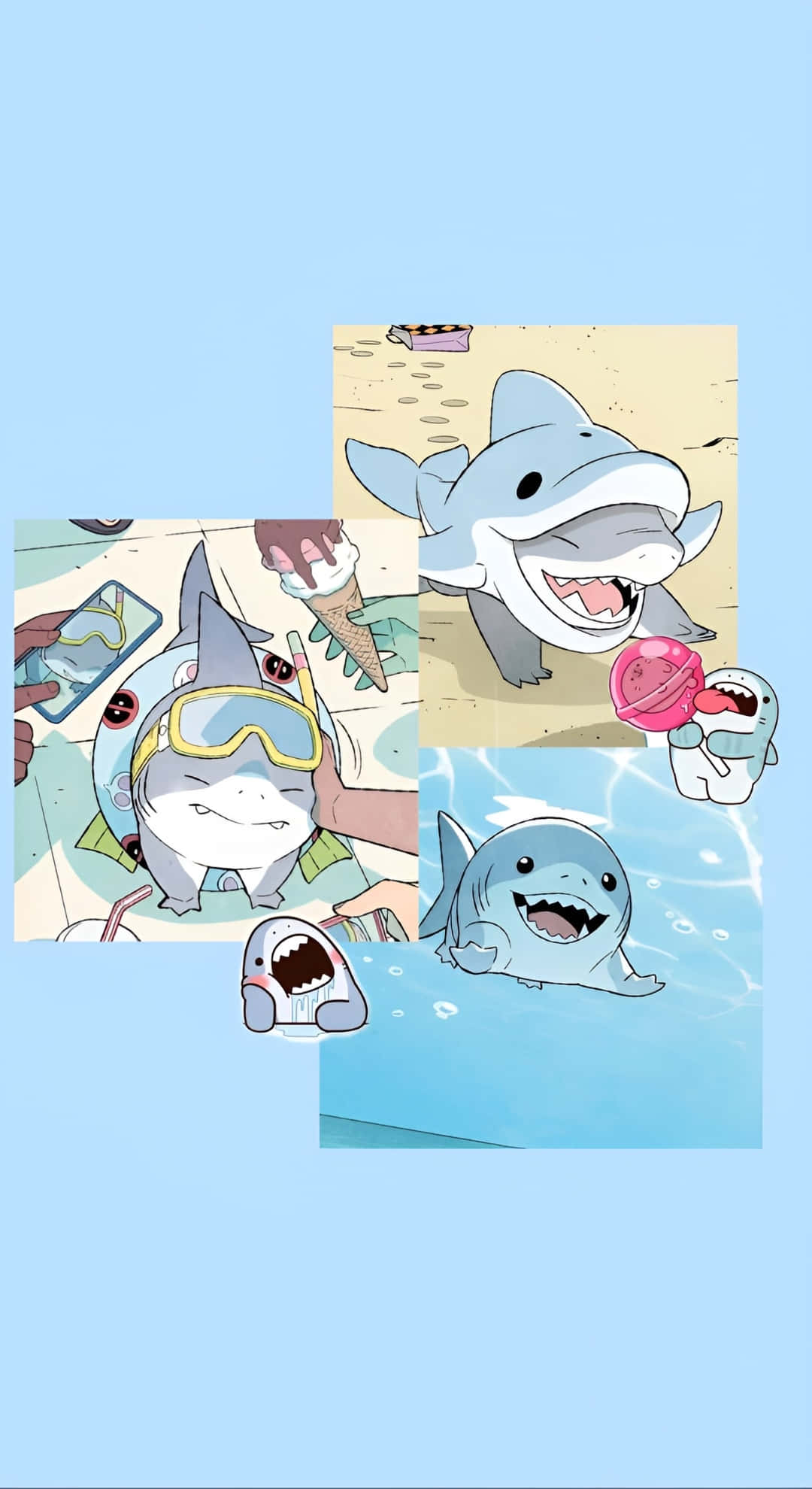 Jeff The Land Shark, summer fun, beach, Full HD Phone Wallpaper