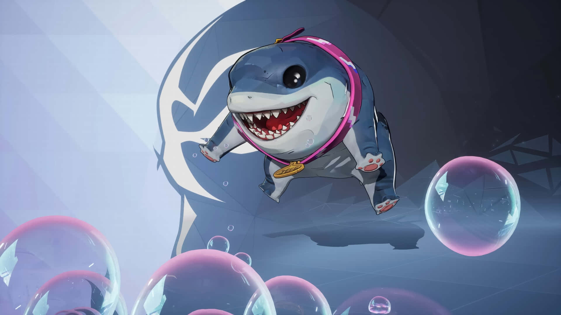 Jeff The Land Shark, pink snorkel, medal, Full HD Desktop Wallpaper