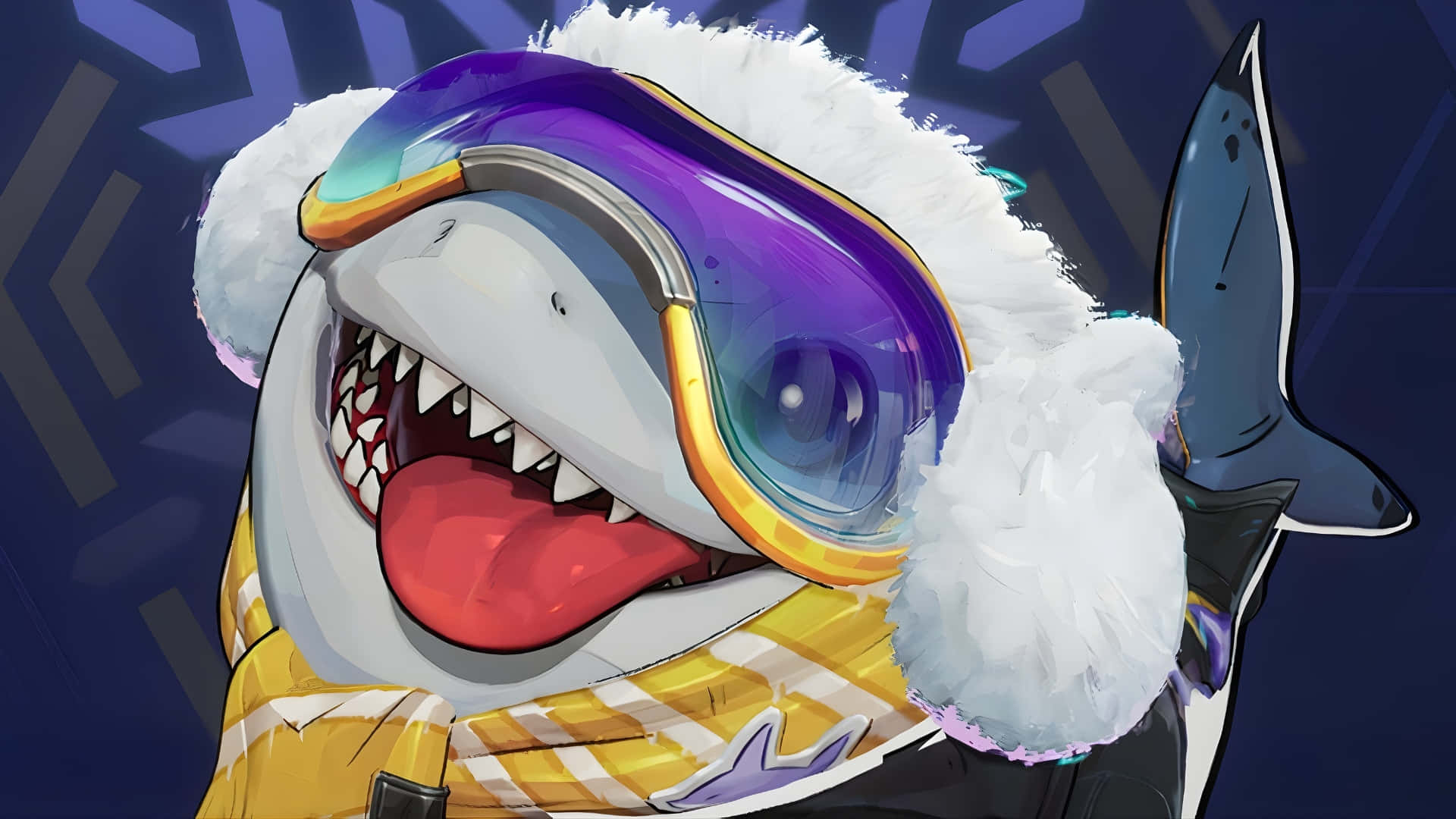 Jeff The Land Shark, winter gear, goggles, Full HD Desktop Wallpaper