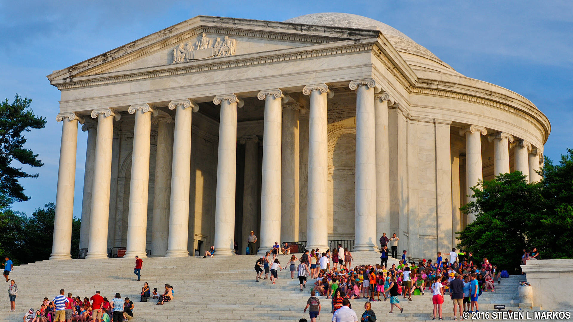 Jefferson Memorial, neoclassical monument, tall columns, Full HD Desktop Wallpaper