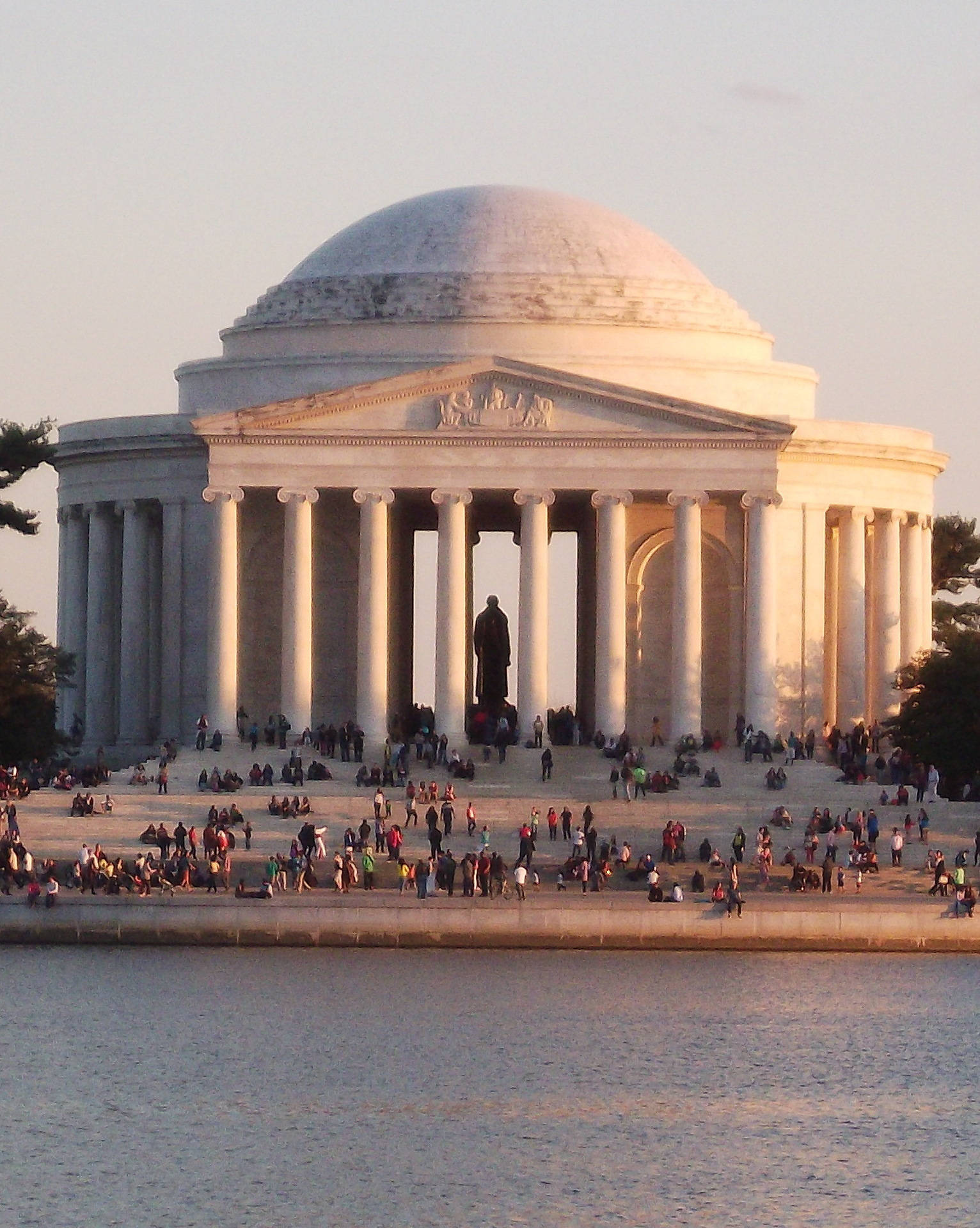 Jefferson Memorial, sunset, golden sunset light, HD Phone Wallpaper