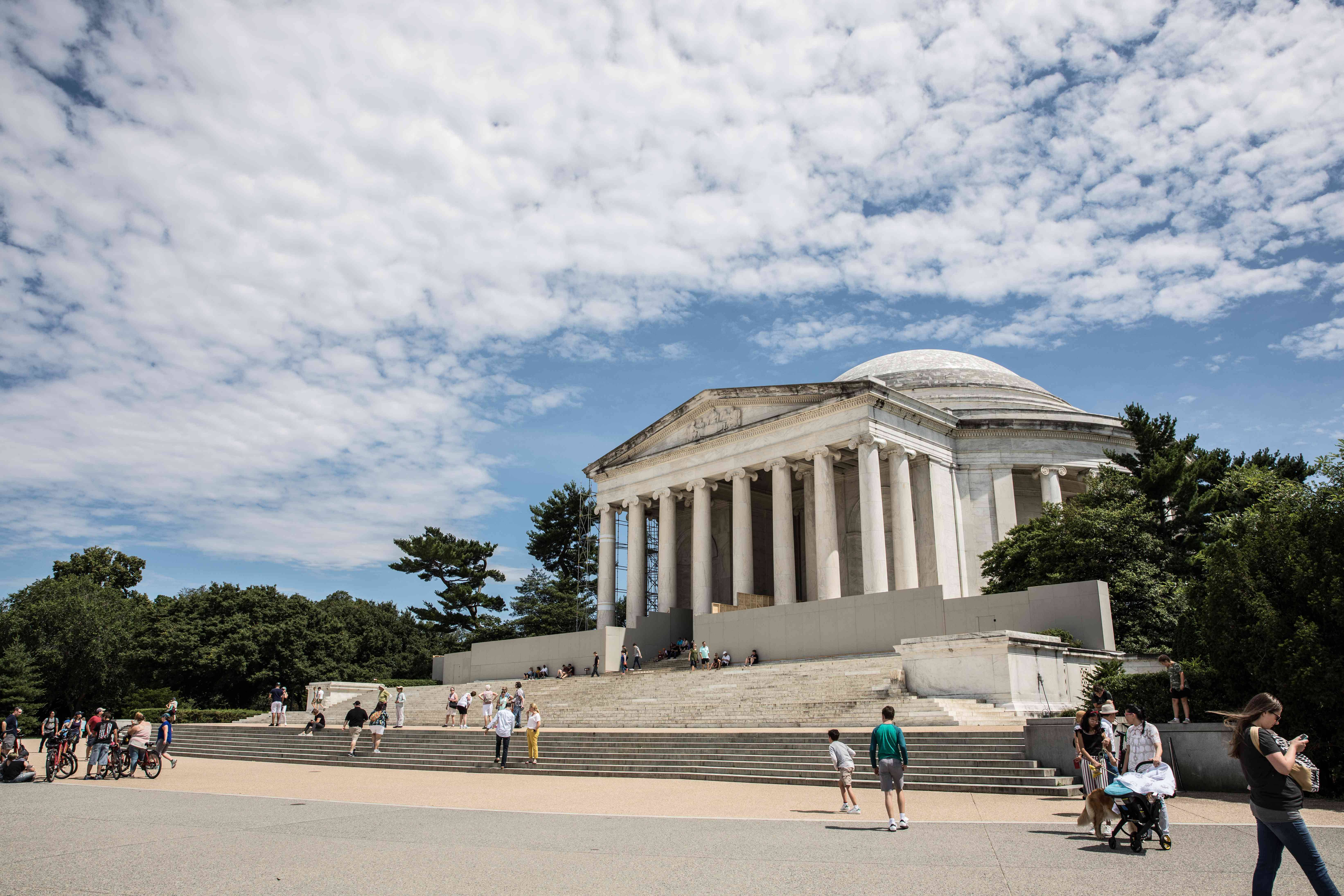 Jefferson Memorial, neoclassical dome, tall columns, 5K Desktop Wallpaper