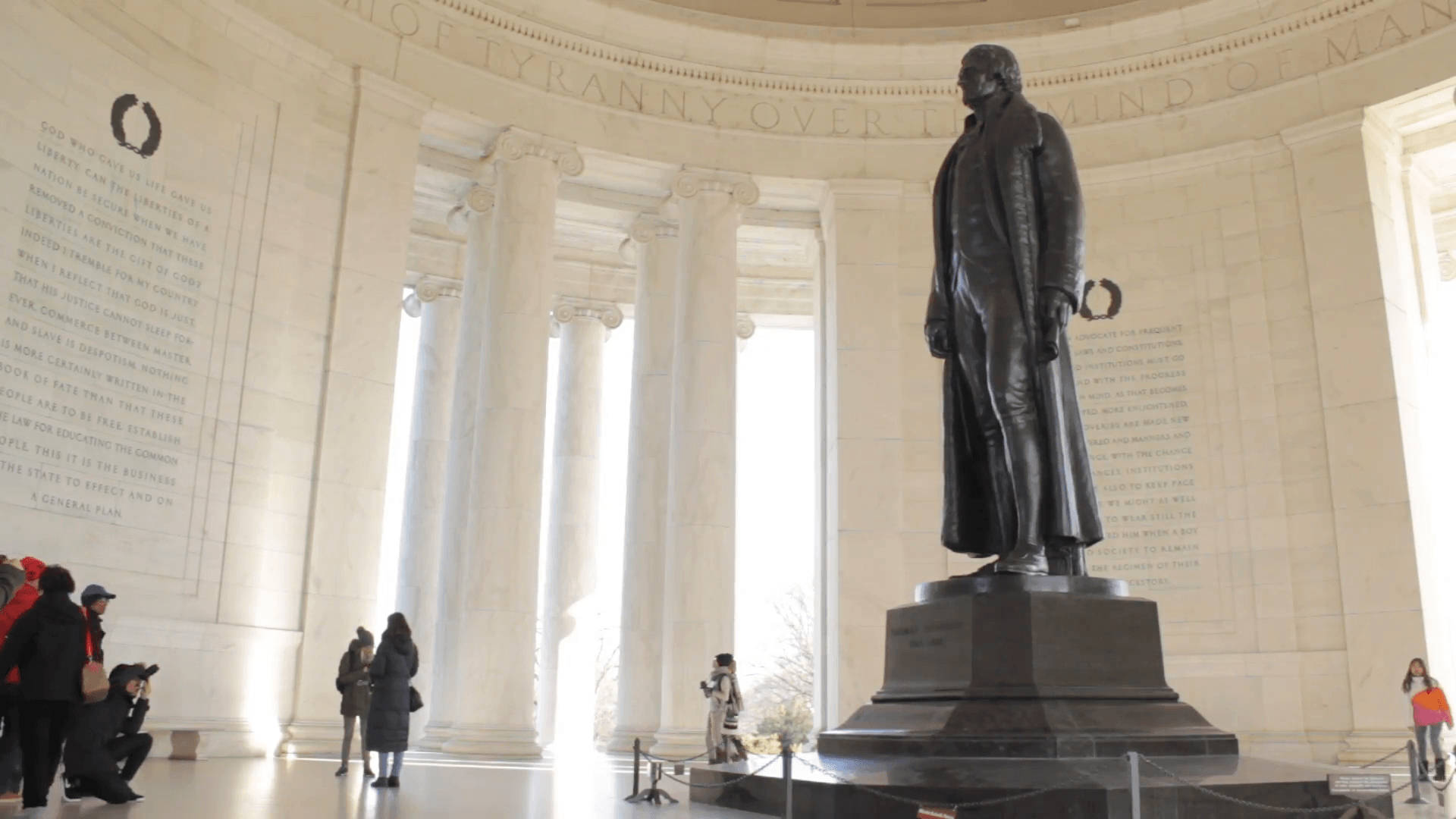 Jefferson Memorial, marble hall, towering columns, Full HD Desktop Wallpaper