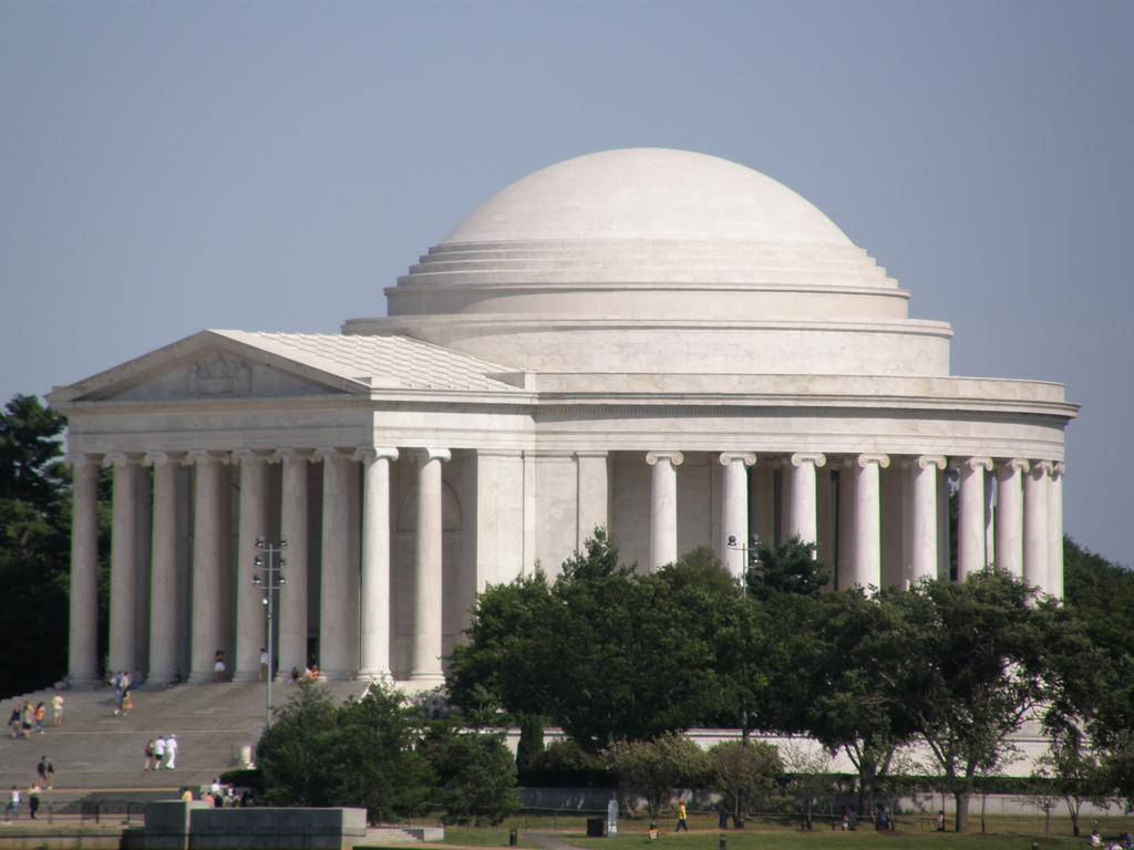 Jefferson Memorial, white marble, classical columns, SD Desktop Wallpaper