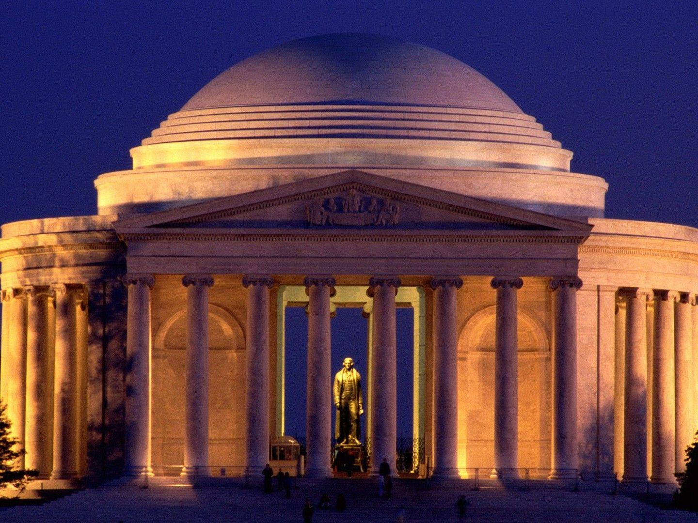 Jefferson Memorial, neoclassical dome, columns, HD Desktop Wallpaper
