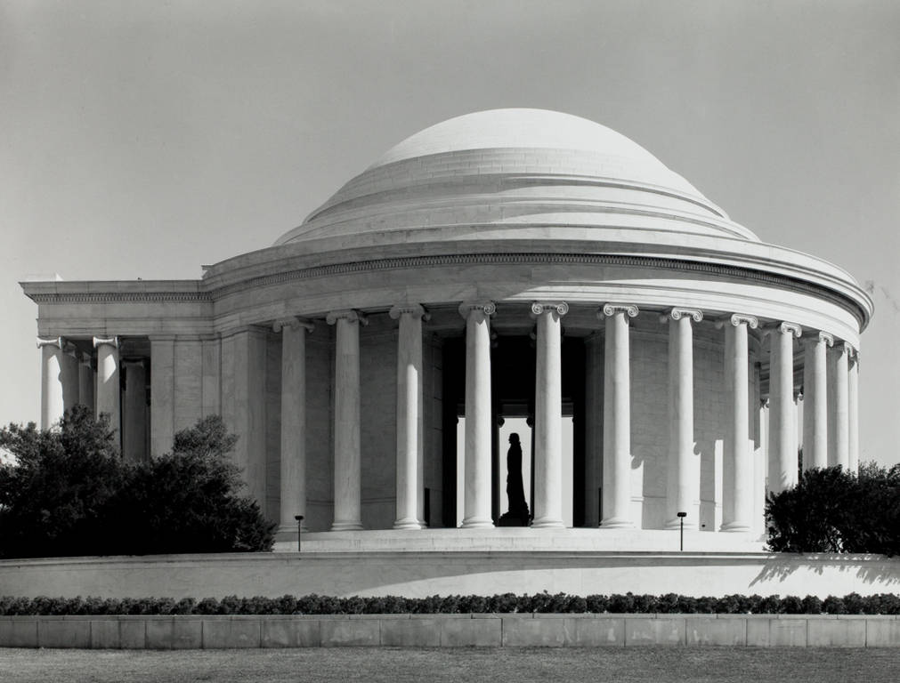 Jefferson Memorial, black and white, grand dome, SD Desktop Wallpaper