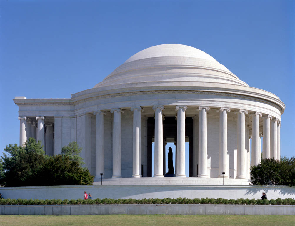 Jefferson Memorial, white marble dome, colonnade, SD Desktop Wallpaper