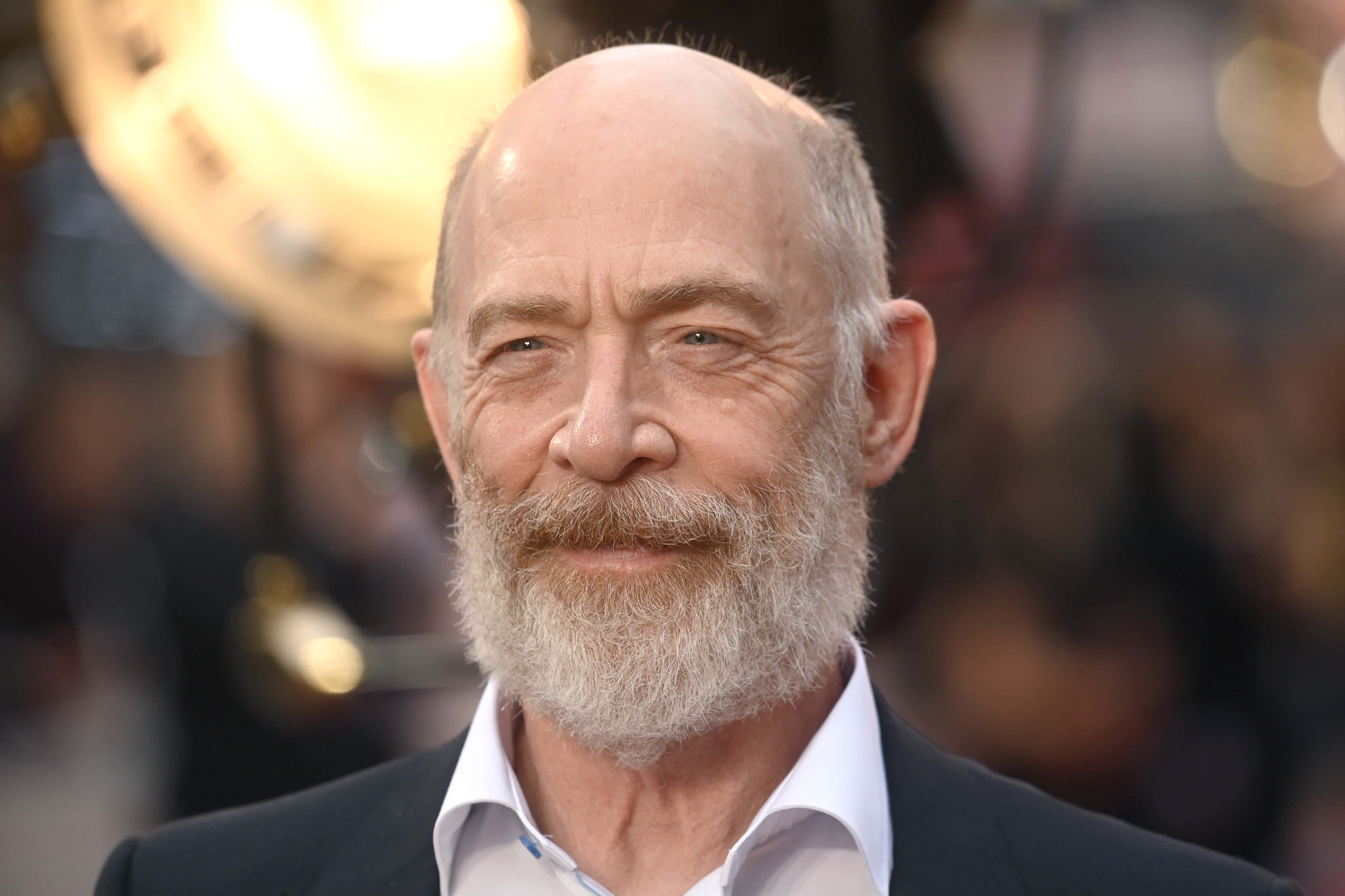 J.K. Simmons, bald man, white beard, 4K Desktop Wallpaper