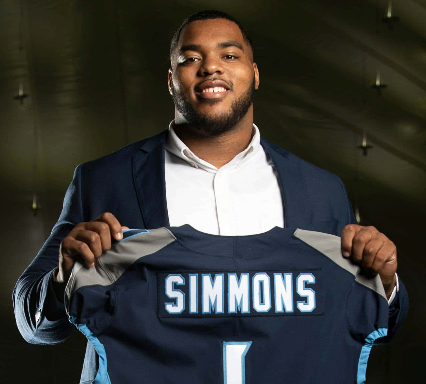 Jeffery Simmons, navy blue football jersey, SIMMONS, HD Desktop Wallpaper