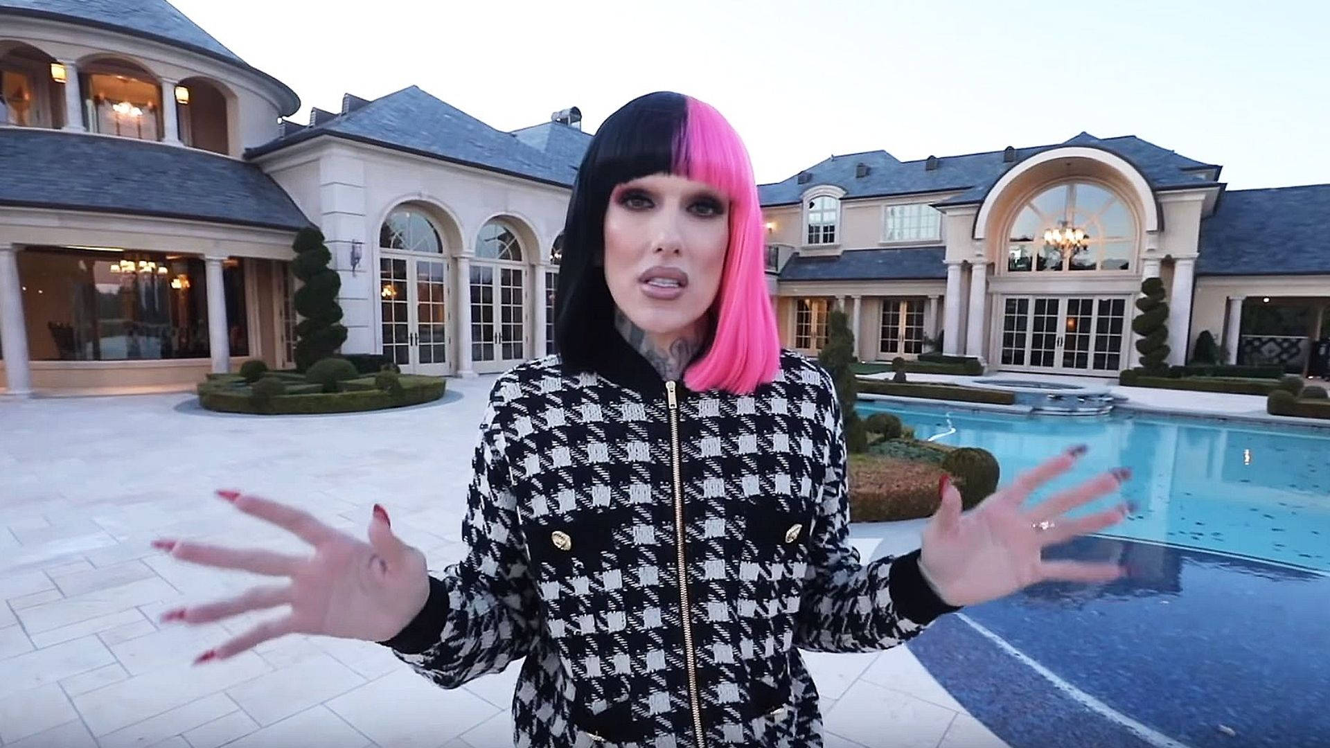 Jeffree Star, mansion, pool, Full HD Desktop Wallpaper