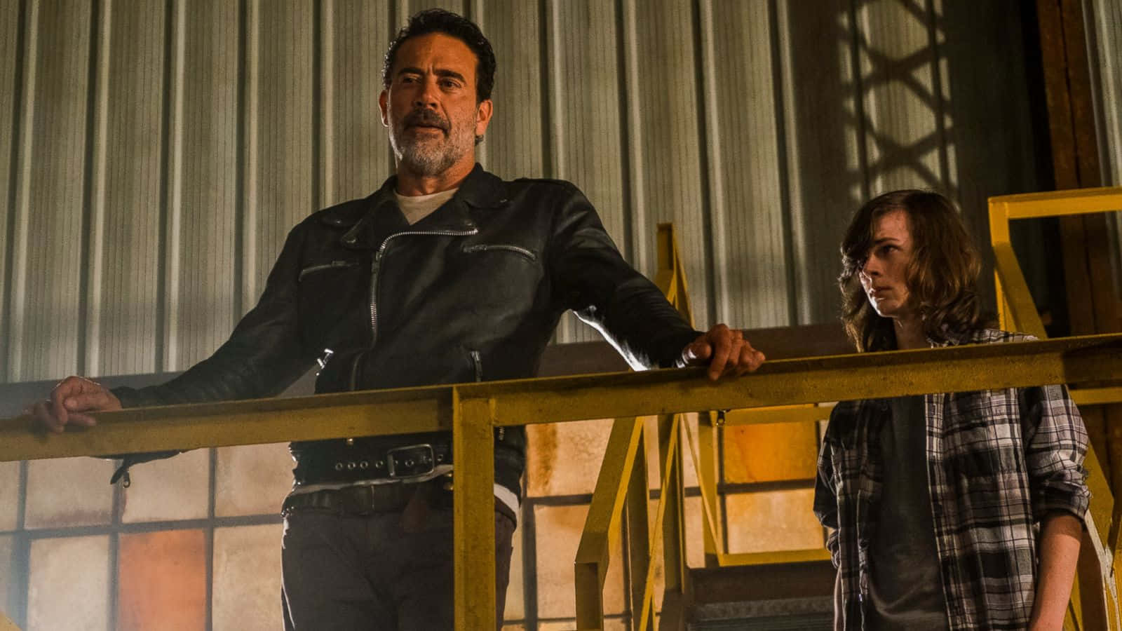 Jeffrey Dean Morgan, metal platform, industrial warehouse, HD Desktop Wallpaper