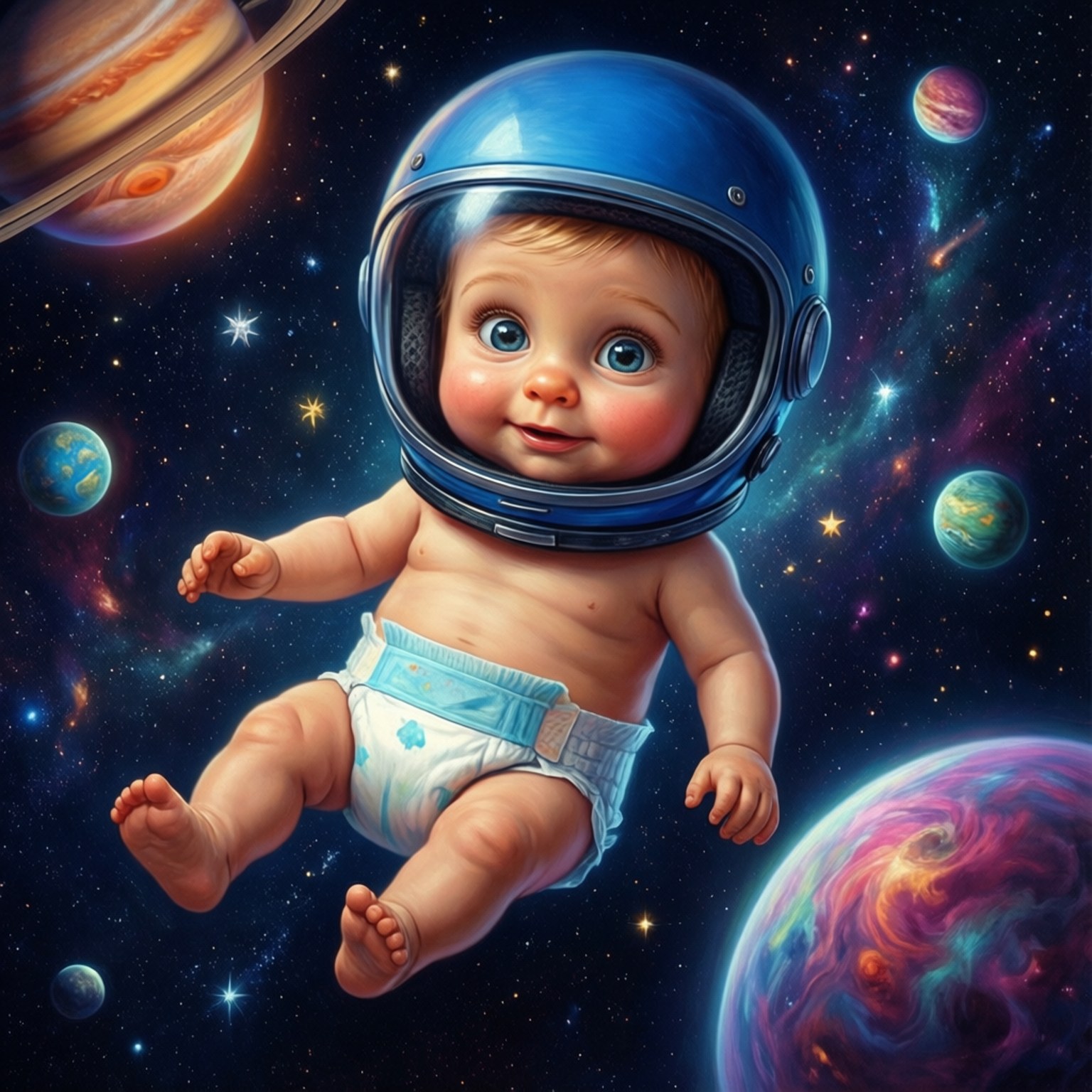 Jeffy, space, stars, HD Desktop Wallpaper
