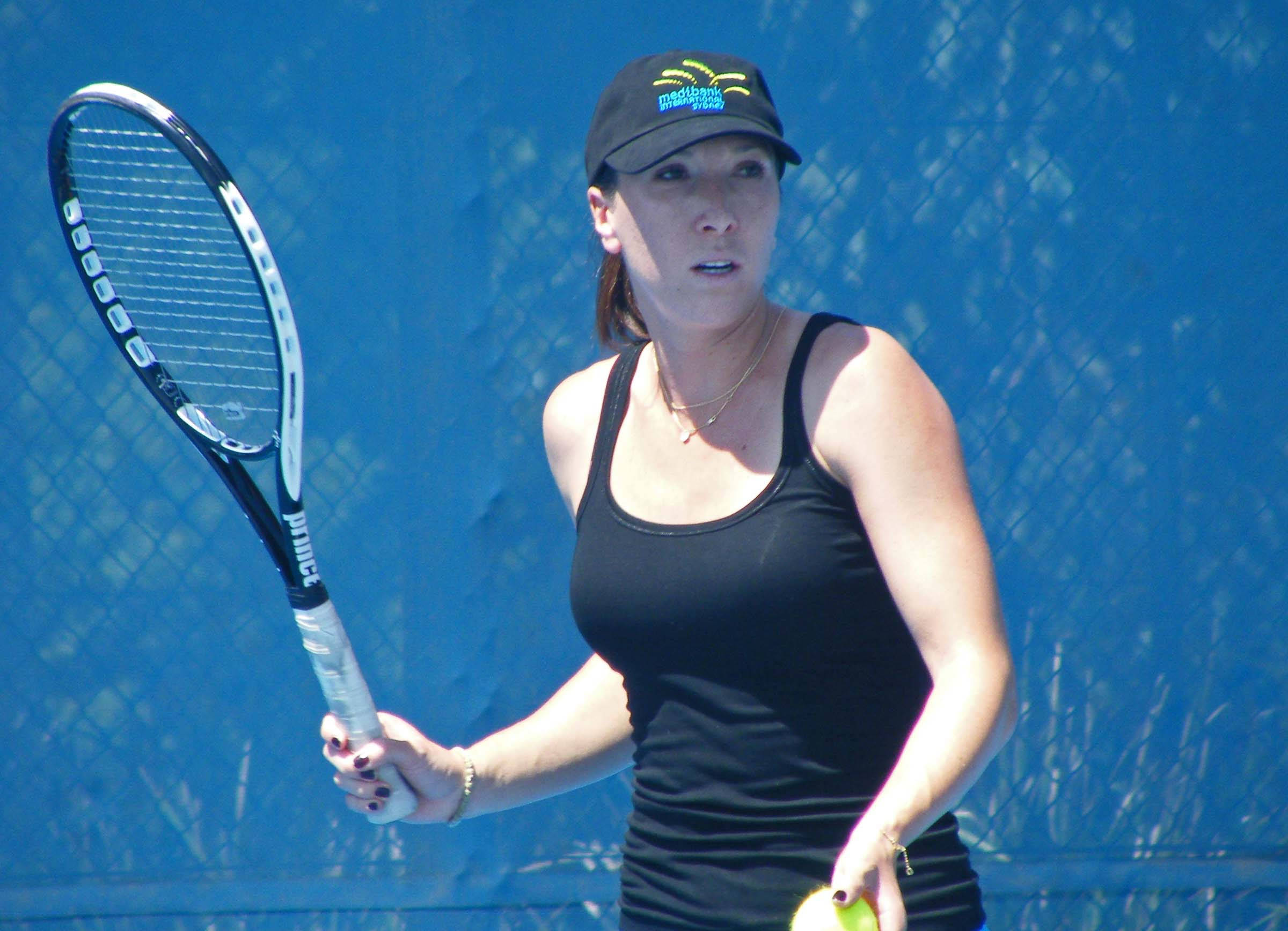Jelena Jankovic, black gear, racket, Full HD Desktop Wallpaper