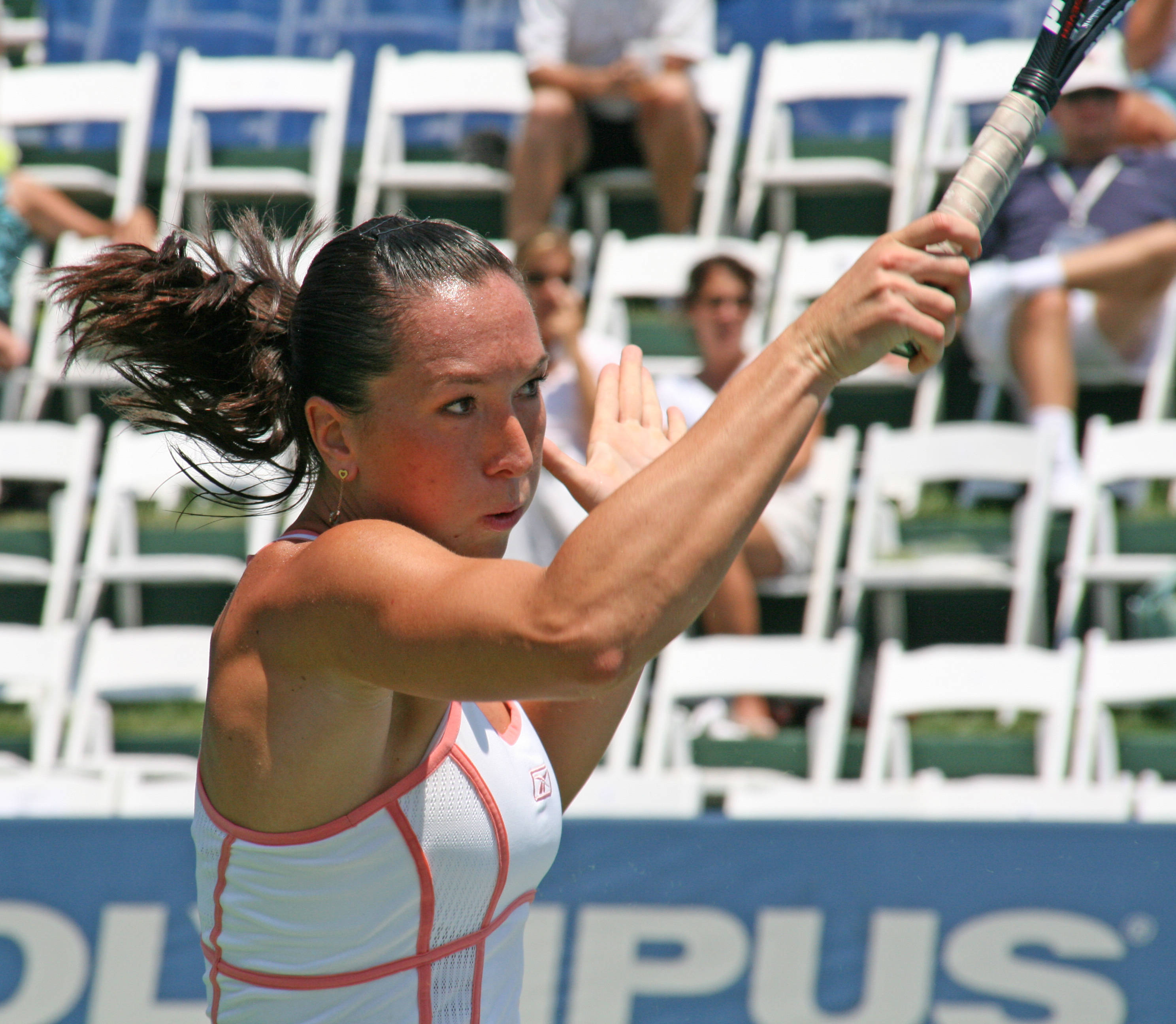 Jelena Jankovic, tennis player, racket, 2K Desktop Wallpaper