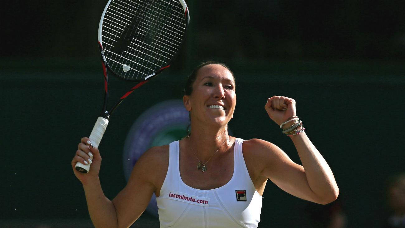 Jelena Jankovic, tennis player, raised racket, HD Desktop Wallpaper