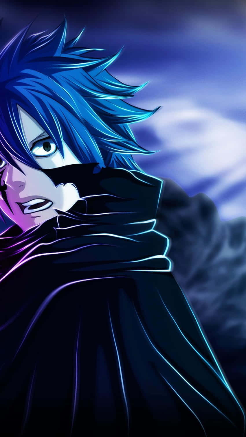 Jellal Fernandes, blue-haired, dark cloak, HD Phone Wallpaper