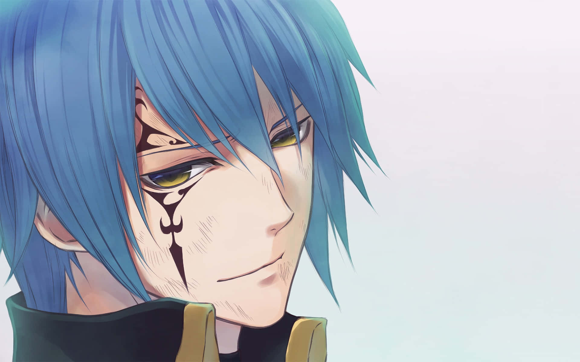 Jellal Fernandes, blue-haired, intricate facial tattoos, Full HD Desktop Wallpaper