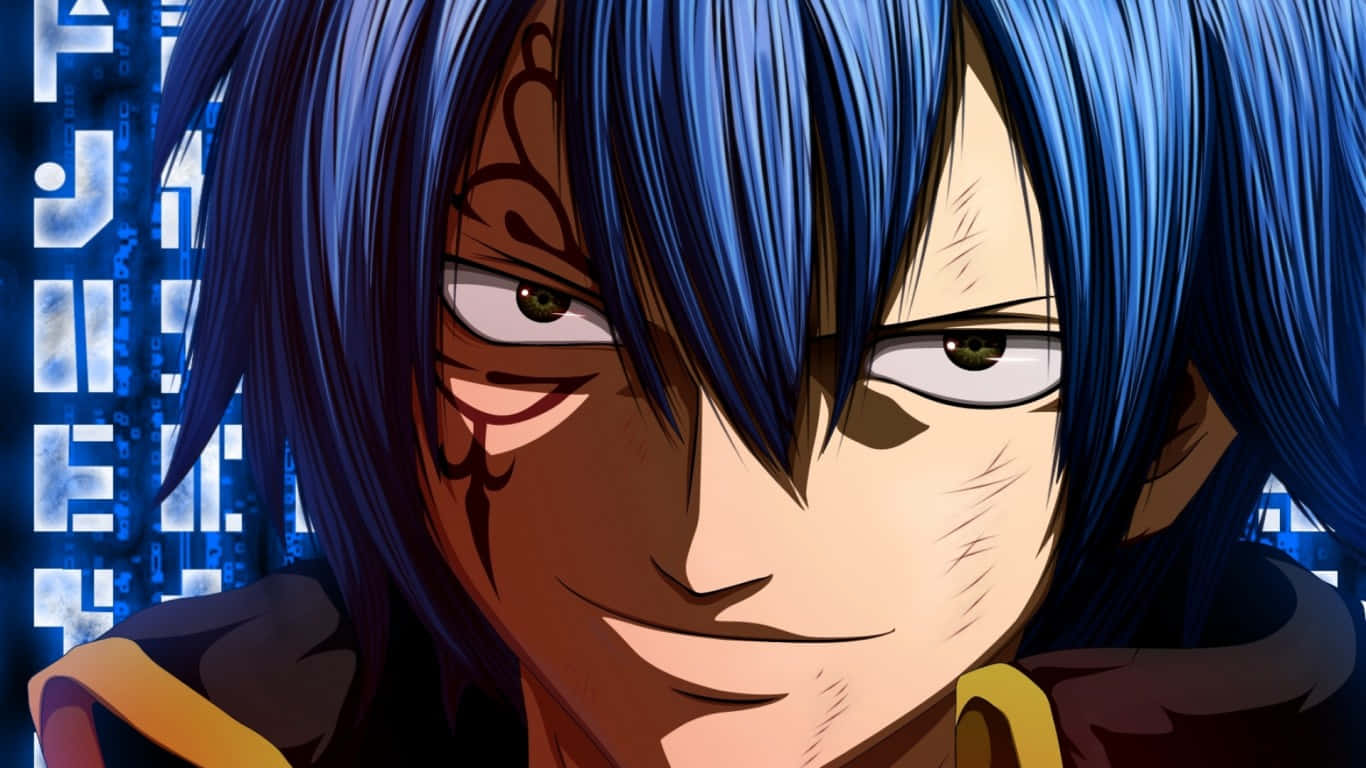 Jellal Fernandes, blue hair, smirk, HD Desktop Wallpaper
