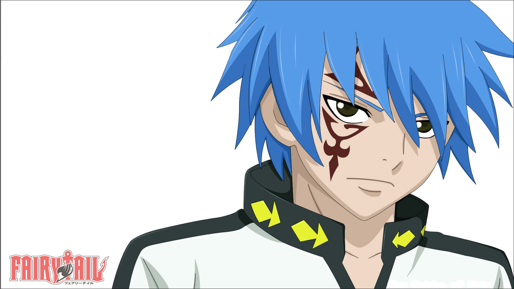 Jellal Fernandes, spiky blue hair, red facial markings, HD Desktop Wallpaper