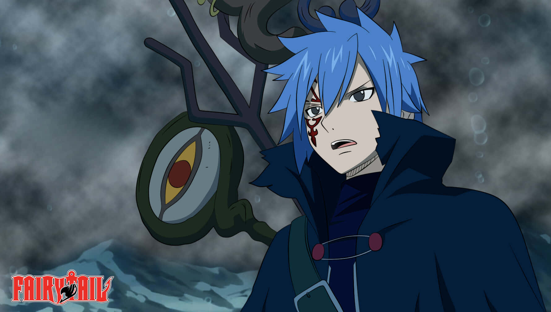 Jellal Fernandes, blue-haired, bloodied eye, HD Desktop Wallpaper
