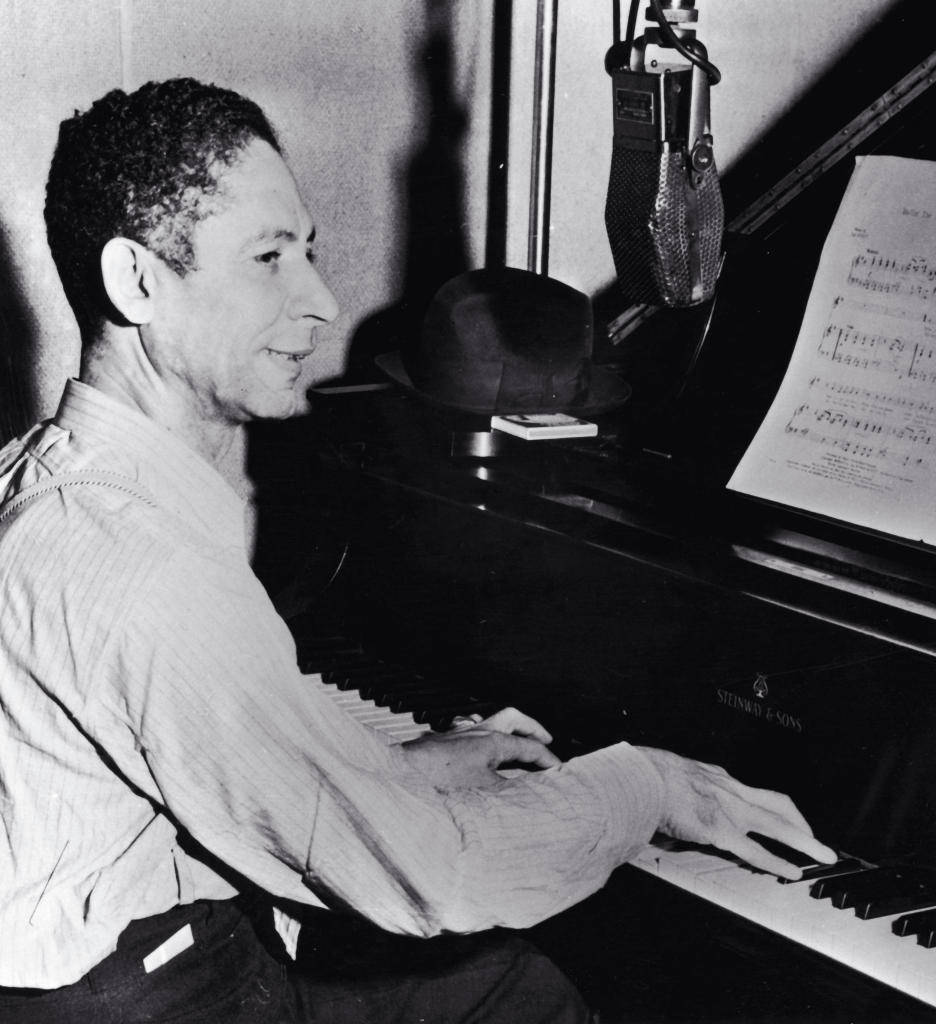 Jelly Roll Morton, piano, vintage recording studio, SD Phone Wallpaper
