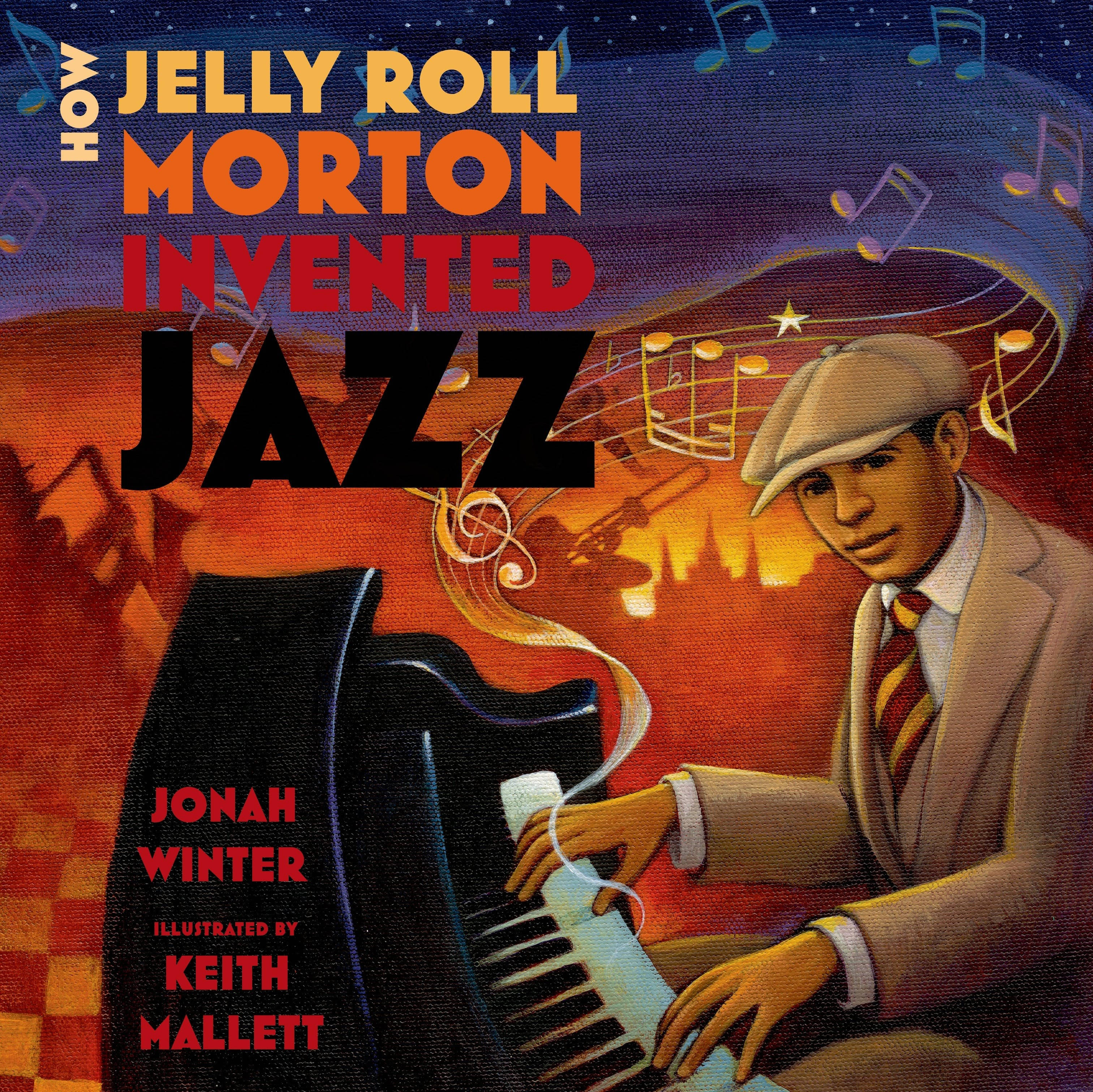 Jelly Roll Morton, grand piano, starry night sky, 2K Desktop Wallpaper