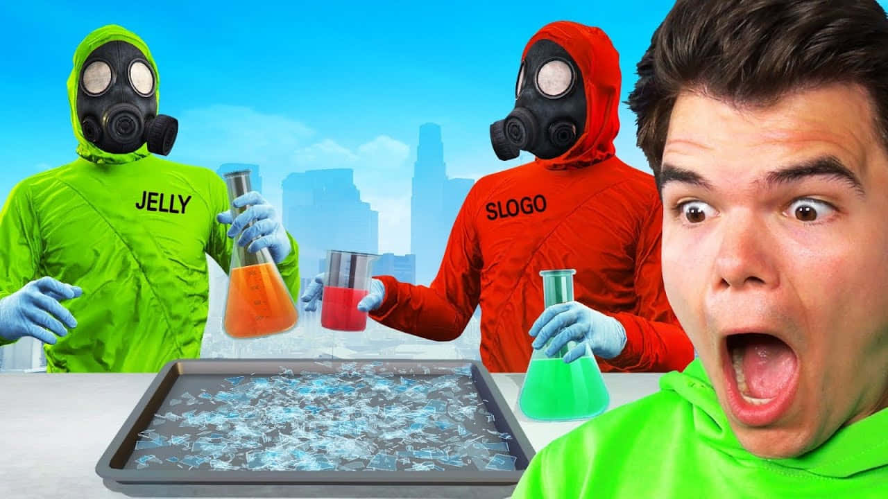 Jelly YouTube, hazmat suits, glowing liquids, HD Desktop Wallpaper