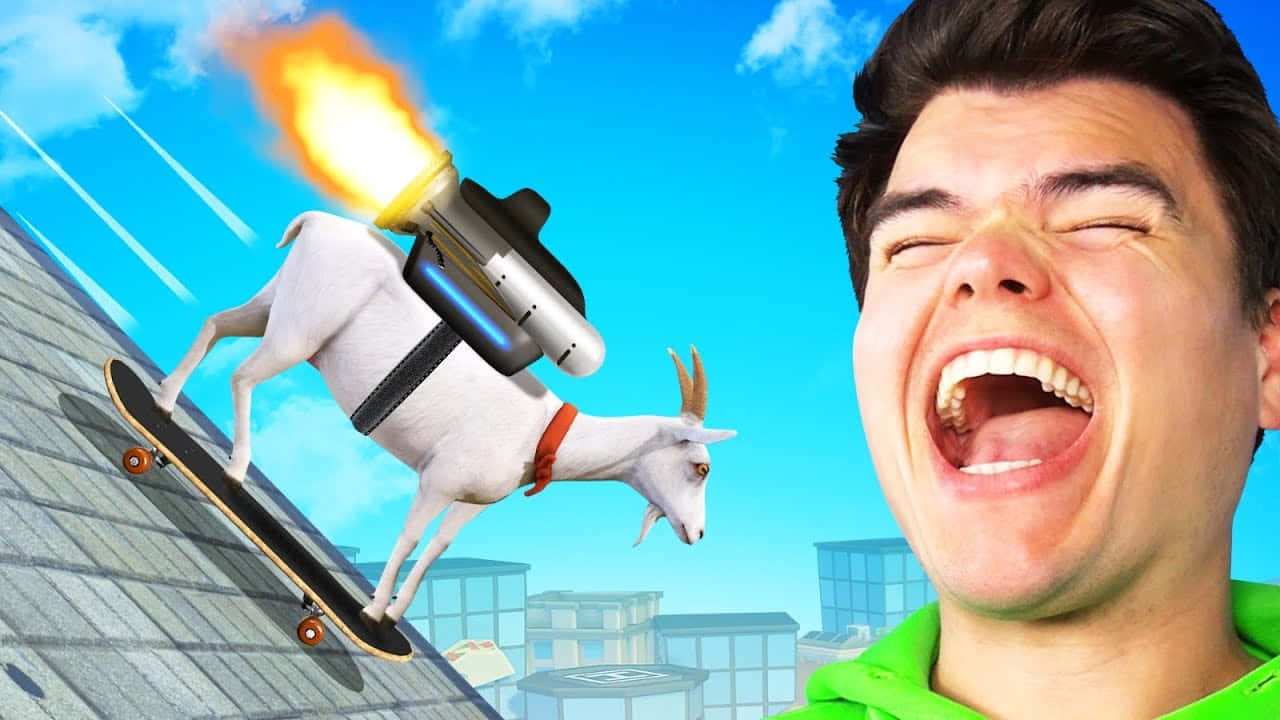 Jelly YouTube, white goat, jetpack, HD Desktop Wallpaper