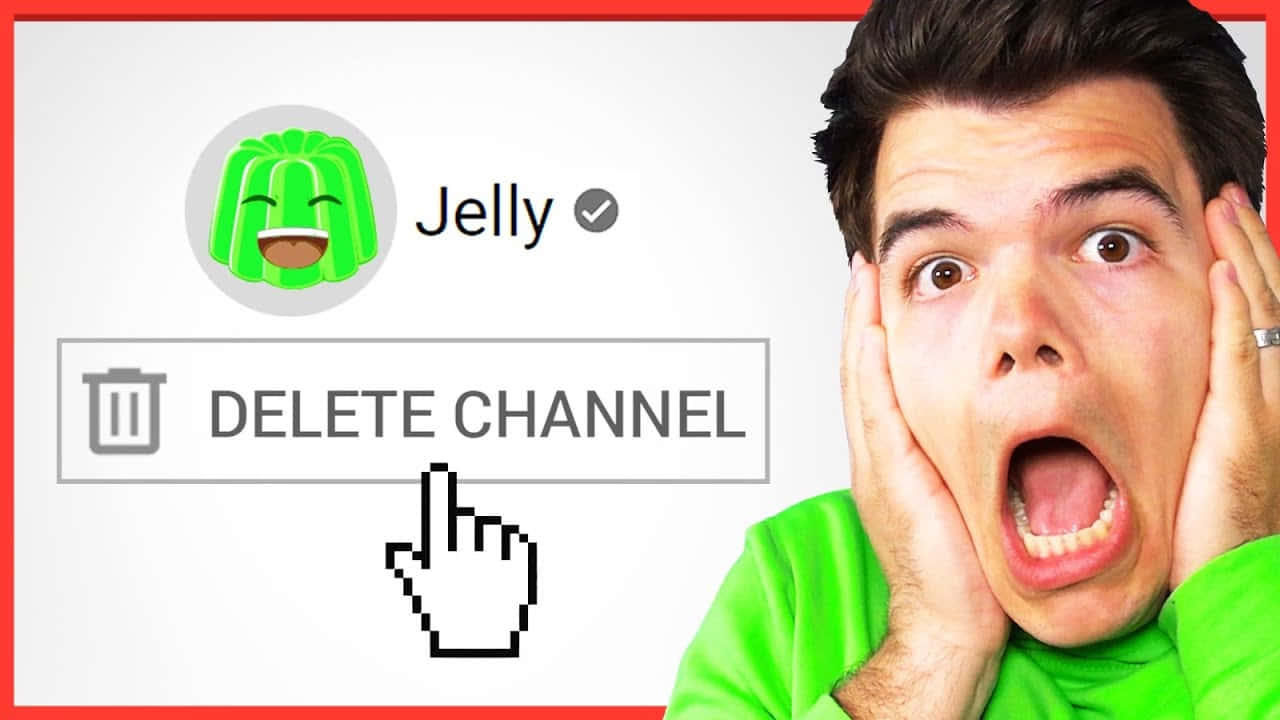 Jelly YouTube, pixelated hand, DELETE CHANNEL button, HD Desktop Wallpaper