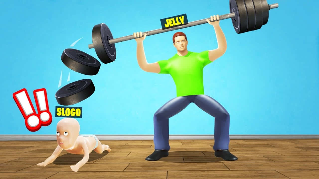 jelly, barbell, green shirt, HD Desktop Wallpaper