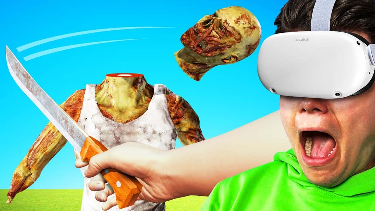 Jelly YouTube, VR headset, zombie arm, HD Desktop Wallpaper