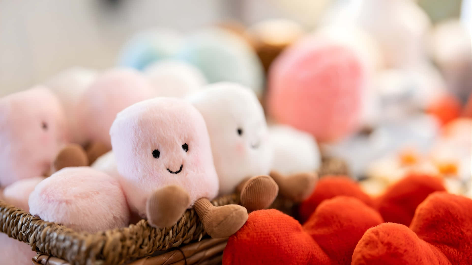 Jellycat, plush toys collection, pastel plush ghosts, Full HD Desktop Wallpaper
