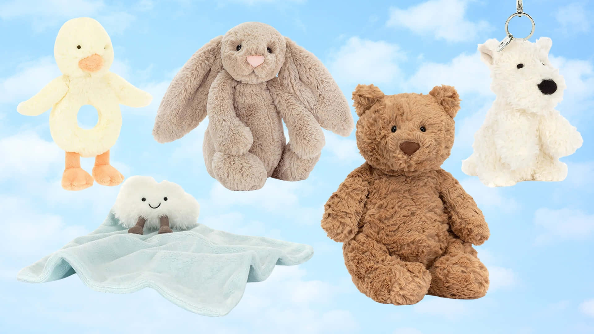 Jellycat, plush toy collection, duck, Full HD Desktop Wallpaper