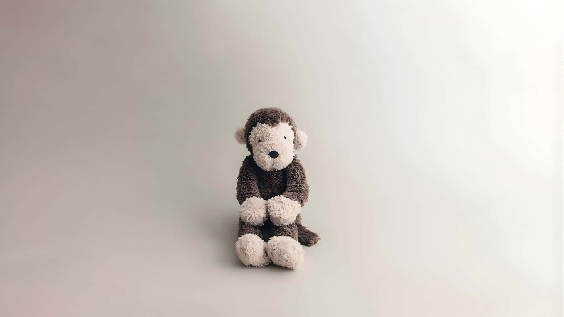 Jellycat, soft monkey toy, fluffy brown and white, Full HD Desktop Wallpaper