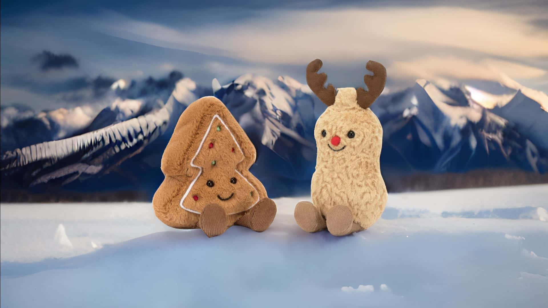 Jellycat, holiday plush toys, gingerbread tree, Full HD Desktop Wallpaper