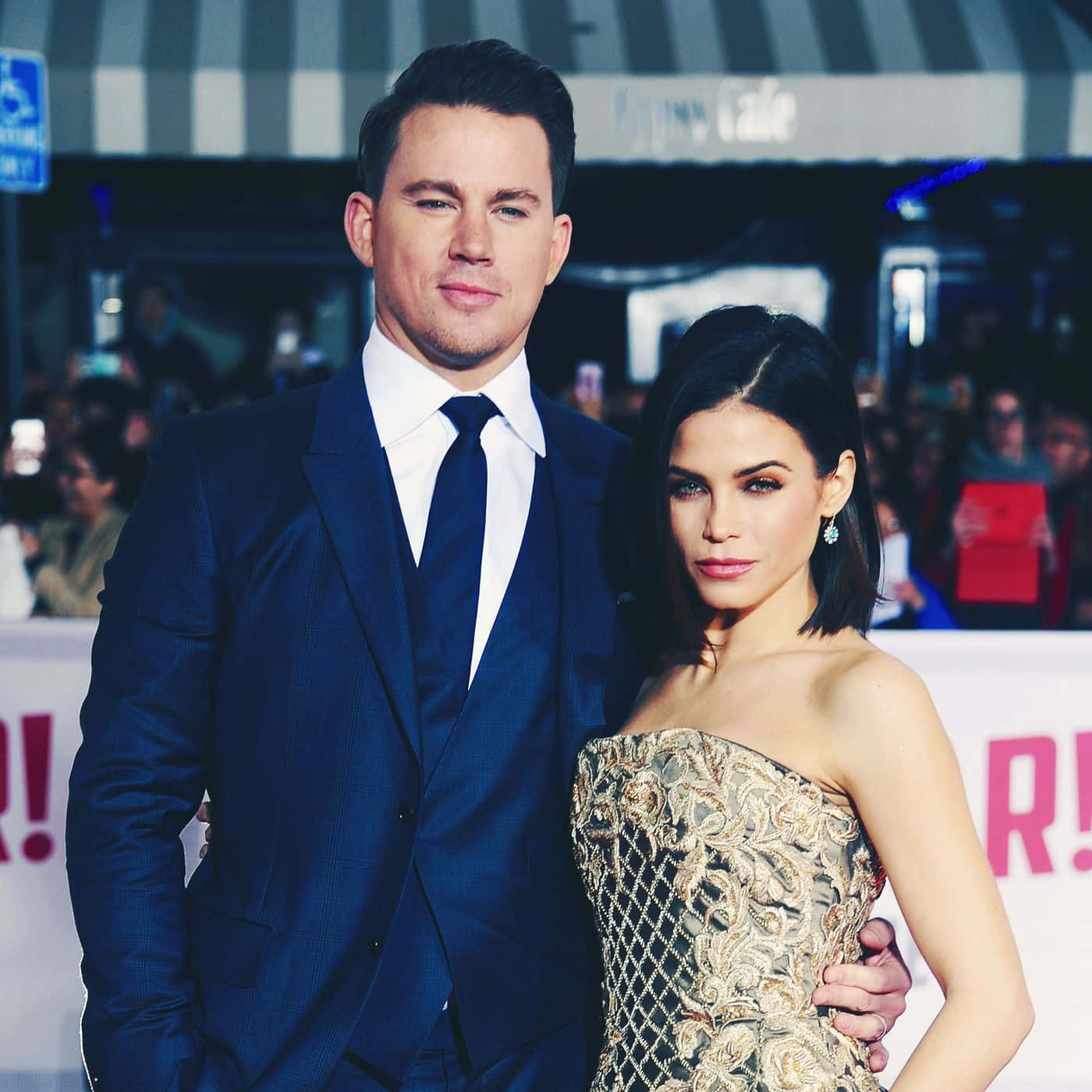 Jenna Dewan, red carpet, striped awning, HD Desktop Wallpaper